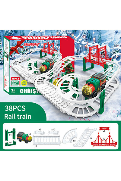 Choice 38 قطعة من ألعاب قطار السيارات الكهربائية لعيد الميلاد للأطفال، لعبة س...