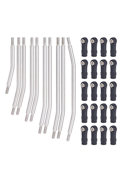 Choice 324mm 10Pcs Stainless Steel Links Rod Set with Ball End 313/324mm Wheelbase for 1/10 RC Crawler Car