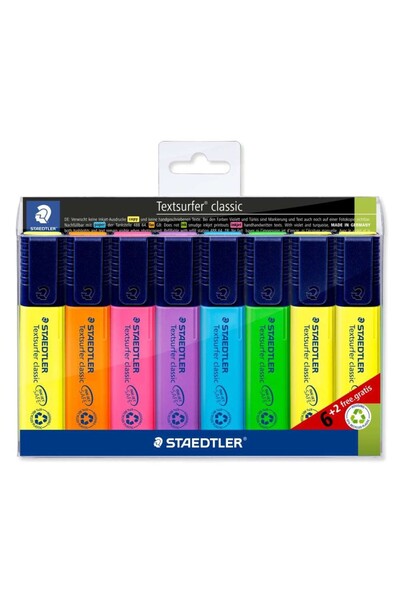 Staedtler Set de 8 evidențiatoare 1-5 mm (markere de text), Staedtler, 364-A-WP8