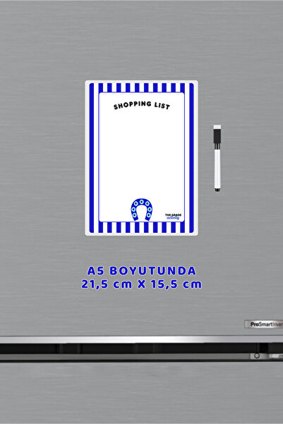The Grade قائمة تسوق صيفية بتصميم حجر العين الشريرة على شكل حدوة حصان، حامل ملاحظات للثلاجة مع مغناطيس، إكسسوار منزلي