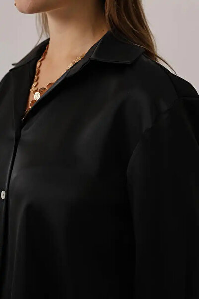 cemo Saten Shirt Skirt Set