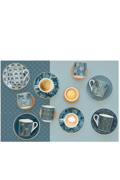 Generic 12-Piece Jungle Coffee Cup and Saucer Set