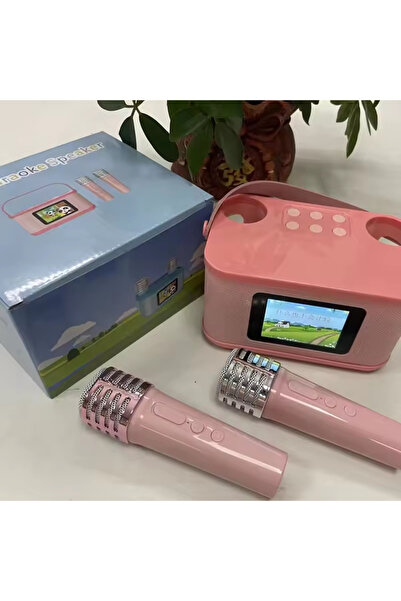 OEM Microfon Karaoke Portabil Bluetooth cu Boxă Integrată și Lumini LED, roz