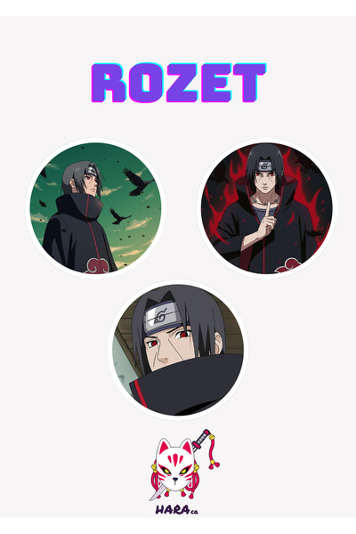 Hara Company Naruto Animesi Itachi Uchiha Anime Rozet Seti 3’lü