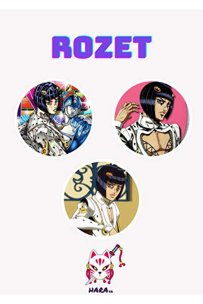 Hara Company Jojo Animesi Bruno Bucciarati Anime Rozet Seti 3’lü