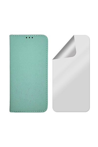 Optim Solution Set Husa Flip si Folie Silicon pentru Huawei P Smart 2020, Tex...