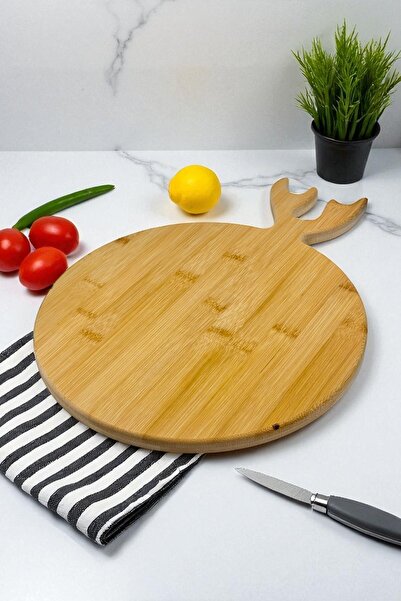 Kitchen Way Deer Horn Design Handle Bamboo Cutting Board Chopping Board Kw-492