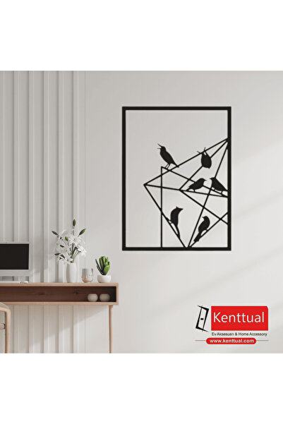 KENT Kuşlar Metal Duvar Dekoru-50x66 cm