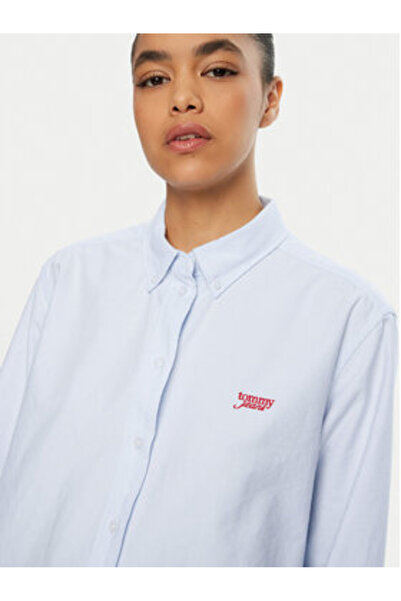 Tommy Jeans Cămașă de damă DW0DW19358 Albastră