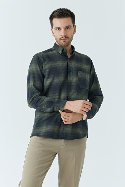 ModaPlaza Men's Classic Melange Shirt 6221