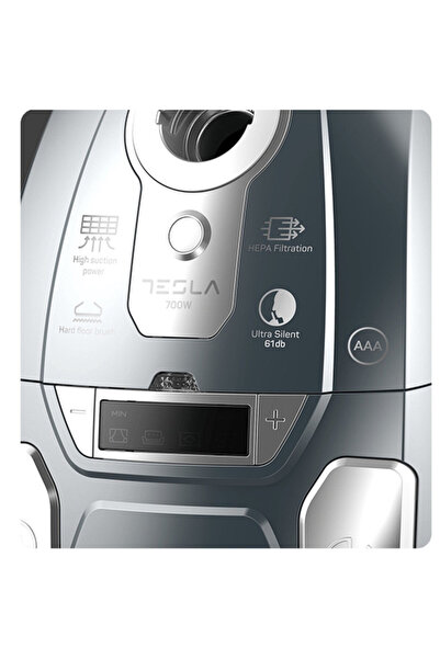 TESLA Vacuum cleaner with bag BG600G, 700W, 3 liters, HEPA washable filter, 61 dB, Gray