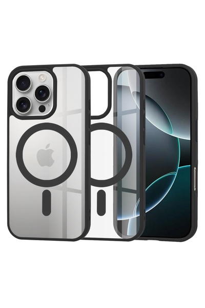 Optim Solution Husa de Protectie MagSafe pentru Apple iPhone 16 Pro, ProCore Tech, Negru/Clear