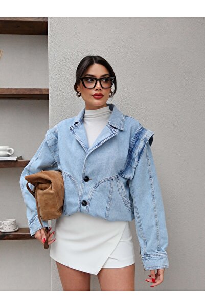 ESRAHELVACI Дънково яке с джобове