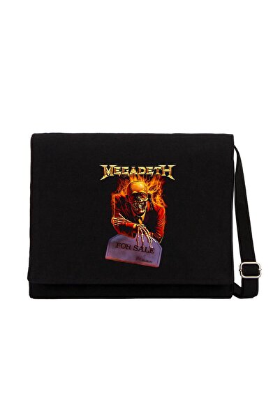 CrowsGate Geantă Messenger din pânză neagră Megadeth H de vânzare
