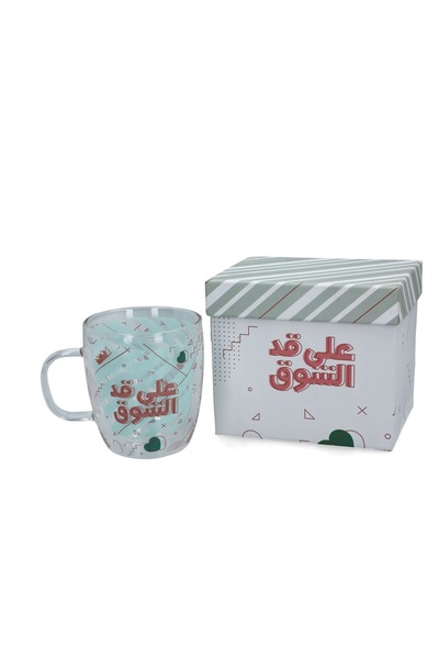 Bien Servi Smiley Miss You Double Wall Mug with Comfort Grip, Multicolor, 330ml