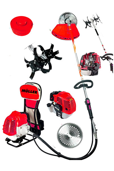 Müller Alman Kömürsüz Motor 14 Hp 4x4 Bakır Sargı Çapa Aparatlı Benznli Ot Çalı Çim Biçme Tirpan Motoru