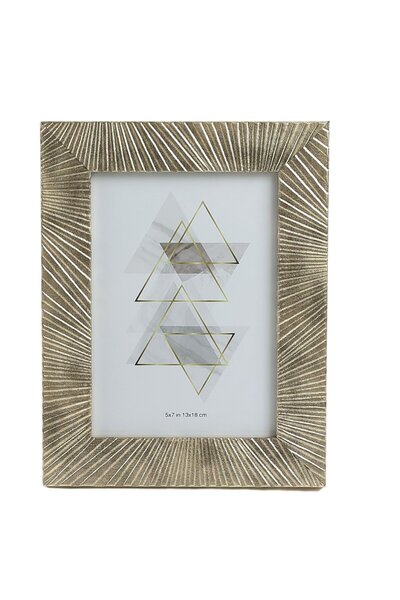 SHOPIENS Ramă foto 7000-A-02 57, Dreptunghiulară, 18 x 13 cm, Aurie, Plastic