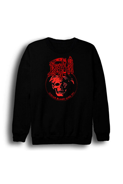 fame-stoned Death - Music - Grup de muzică Hanorac negru unisex, 100% bumbac, cu gât crew, imprimat
