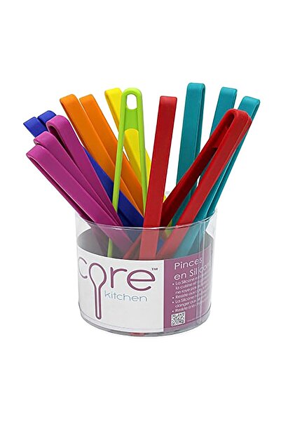 Core Kitchen Antimicrobial silicone tweezers in assorted colors