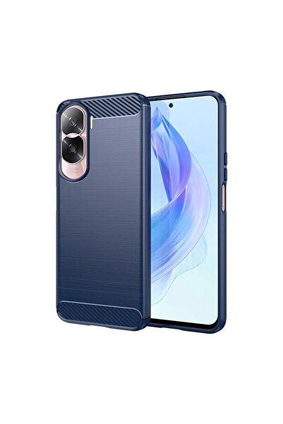 Optim Solution Husa Carbon Resistance pentru Honor 90 Lite, Anti-Soc, Albastru