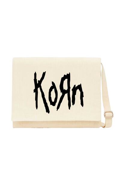 CrowsGate Geantă Messenger din pânză cremă Korn Logo 2