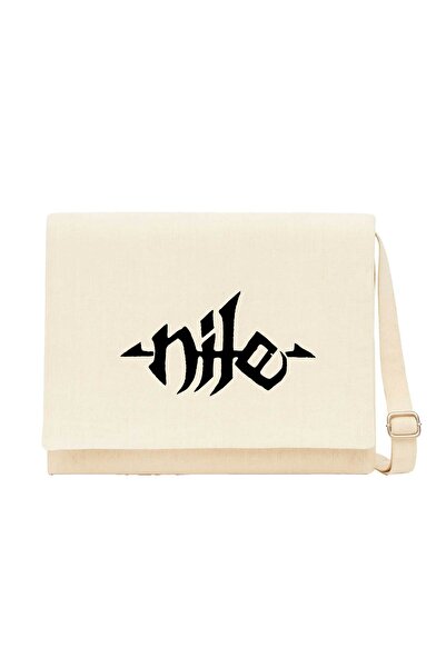 CrowsGate Nile Logo Cream Canvas Messenger Bag