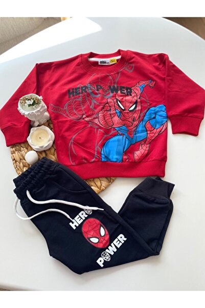 TR Boy's Red Bottom Black Two-Piece Suit