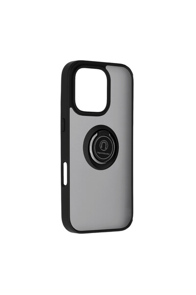 Optim Solution Husa Sheen cu Bumper TPU pentru Apple iPhone 16 Pro, Inel Glin...