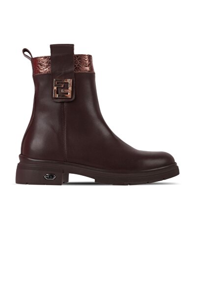 MY DERİ Risy Жіночі Чоботи з натуральної шкіри з деталізованою застібкою-блис...