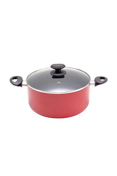 BETTY CROCKER بيتي كروكر - كسرولة ألومنيوم مستديرة غير لاصقة مع غطاء زجاجي