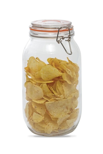 Bien Servi 2.1L Clear Glass Jar with Stainless Steel Clip
