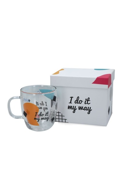 Bien Servi I Do It My Way Printed Double Wall Mug with Comfort Handle Multicolor 330ml