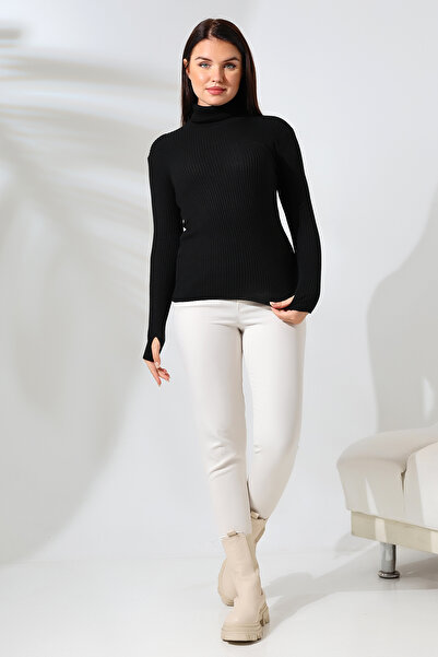 Aselim Butik Parmaklı Balıkçı Yaka Triko Bady