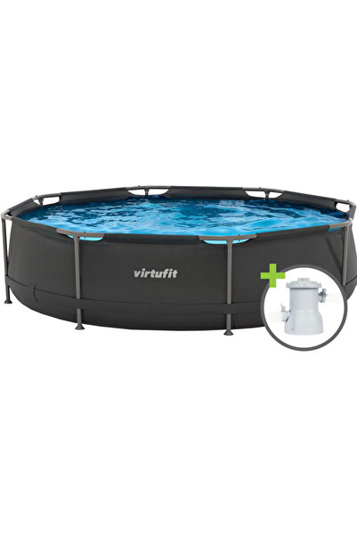 VirtuFit Round Pool 305 cm Diameter with Filtration System and Metal Frame