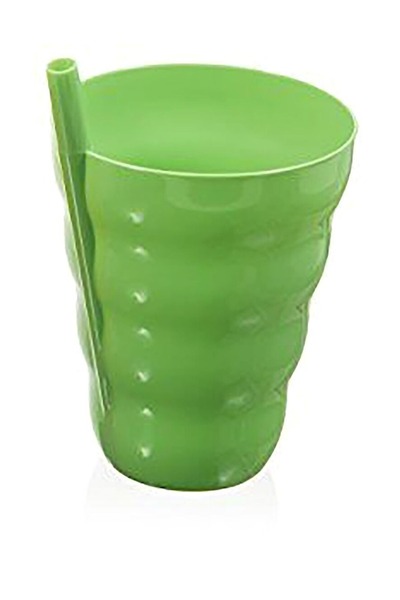 ARROW 10 oz Plastic Glass with Built-in Straw Multicolor