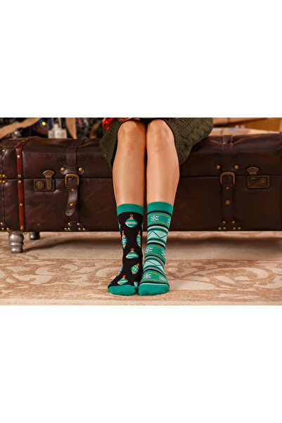 Pirin Hill Sosete bumbac de craciun Arty Socks Globuri Negru Menta