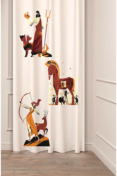 GREENDECOR ستارة خلفية أنيقة بتصميم خاص مطبوعة رقميًا بنمط قديم من الأساطير ا...