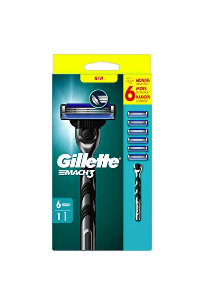 Gillette Aparat de ras MACH3 pentru bărbați cu 6 lame de rezervă