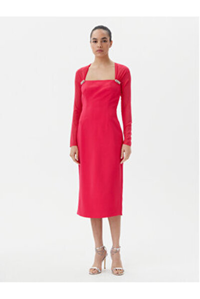 Luisa Spagnoli Γυναικείο Φόρεμα Κοκτέιλ 541709 PROTOCOLLO Κόκκινο