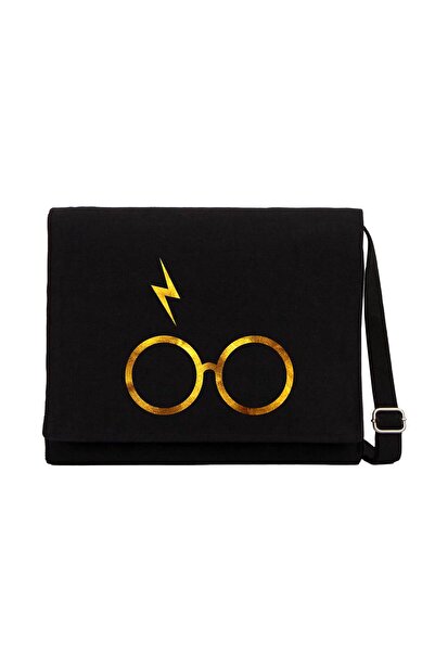 CrowsGate Geantă Messenger din pânză neagră Harry P. Glasses