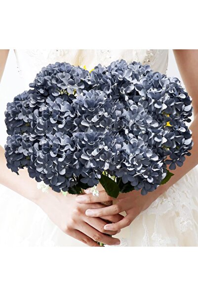 Emoda home Trove ٨ قطع من زهور الكوبية الحريرية الزرقاء - سيقان اصطناعية بطول...