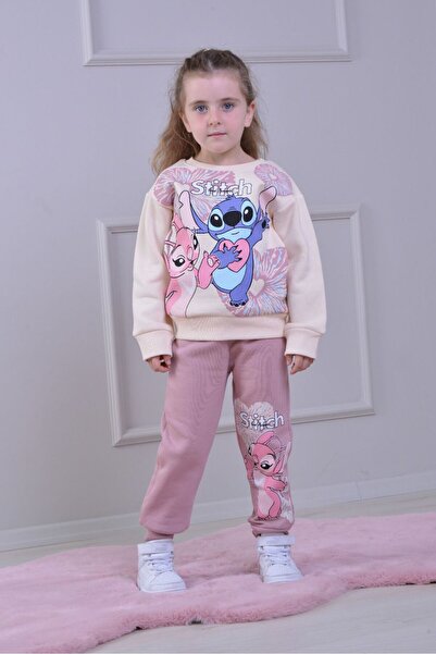 LİLLYPİCCA طقم بناتي مكون من قطعتين: سويت شيرت بنقشة شخصيات وبنطلون بخصر مطاطي