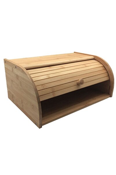 Bien Servi Durable Rectangular Bamboo Bread Box Brown 40.5 x 27 cm