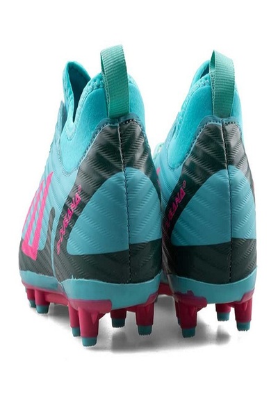 iskarpino Water Green Sax Lace-Up Men's Football Boots with Socks