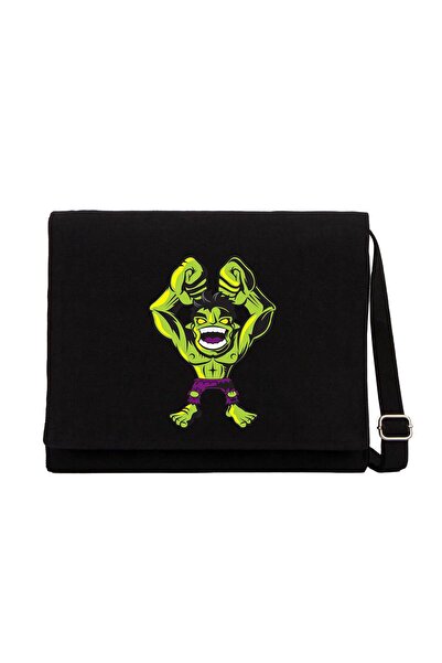 CrowsGate حقيبة ماسنجر من القماش باللون الأسود من هالك كارتون