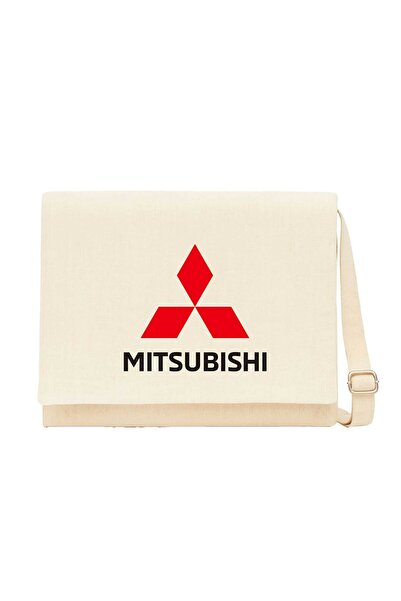 CrowsGate Mitsubishi Logo Cream Canvas Messenger Bag