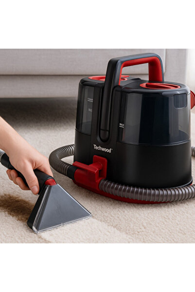 Techwood Vacuum cleaner for washing carpets&upholstery TAN-6055, 600W, Clean&waste water, Black/red