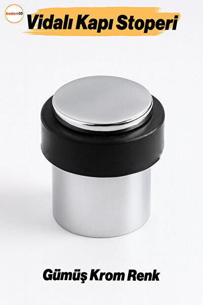 Badem10 مانع ارتطام الأبواب المعدني الفضي من الكروم، مصد مطاطي مضاد للصدمات، ...