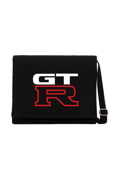 CrowsGate Geantă Messenger din pânză neagră cu logo Nissan GTR