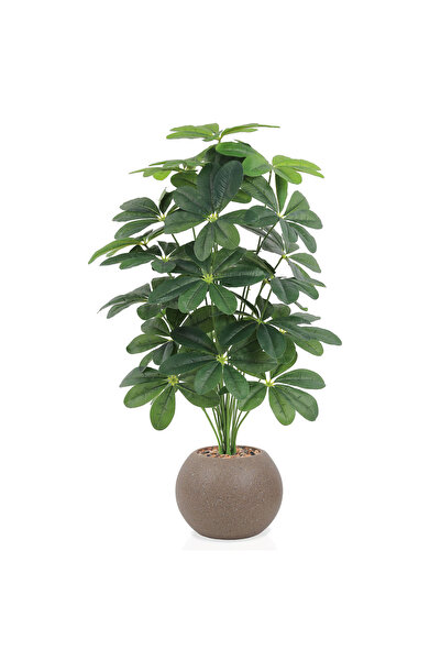 co arma Artificial Jasmine Leaf Tree, 24 Branches, 100 cm, in Plastic Container